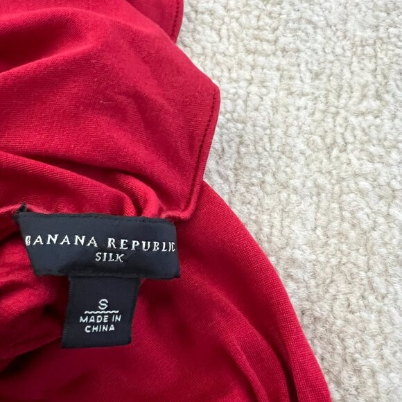 Vintage Y2K 2006 Banana Republic Red Silk Halter Knit Blouse Top S - Picture 2 of 11